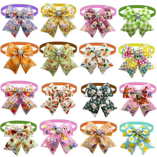 50/100pcs Dog Bow Tie Easter Rabbit Style - MyPetDollar.com