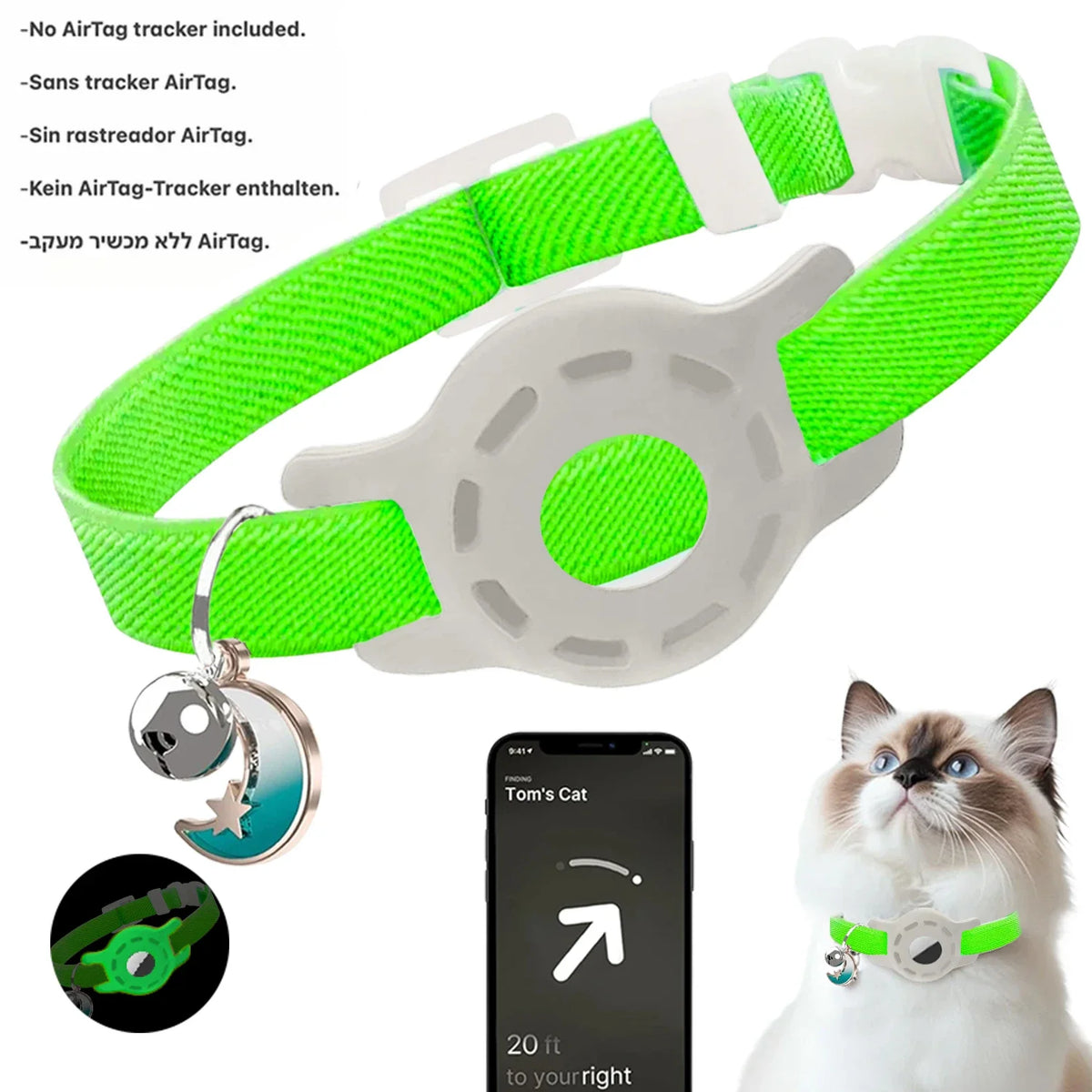 Fashion Airtag Pet Collar Adjustable Elastic - MyPetDollar.com