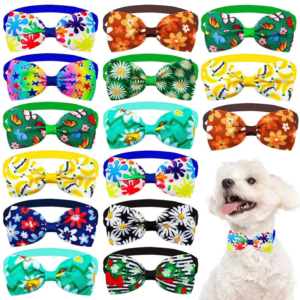 30/50PCS Puppy Bowties Summer Adjustable Dog - MyPetDollar.com