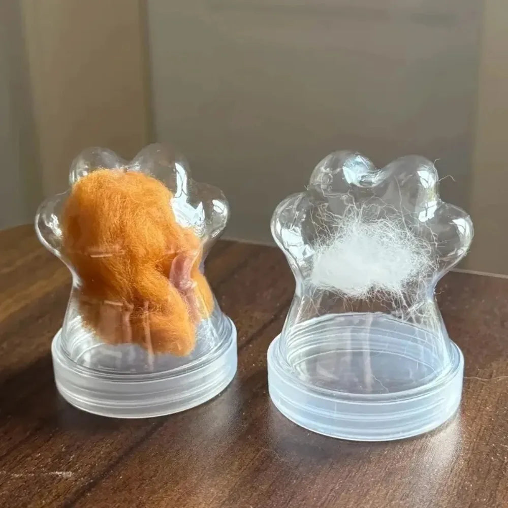 Clear Pet Fur Memorial Bottle Cute Cat Paw - MyPetDollar.com