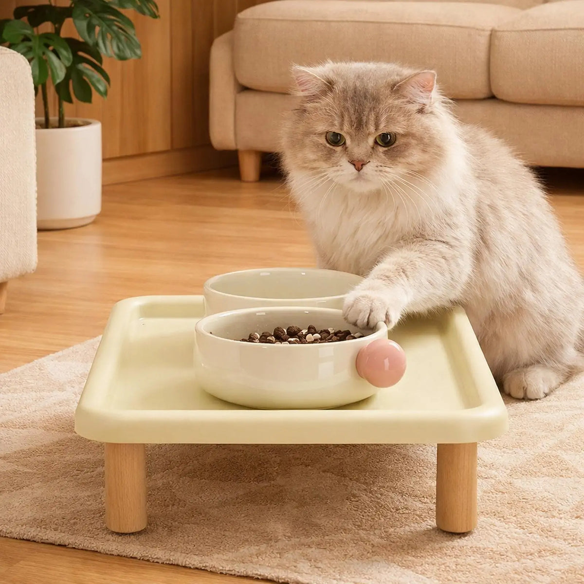 Elevated Cat Food Bowl Platform Portable for - MyPetDollar.com