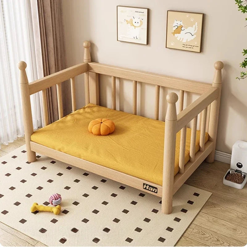 Nordic Wood Dog Kennel Raised Guardrails - MyPetDollar.com