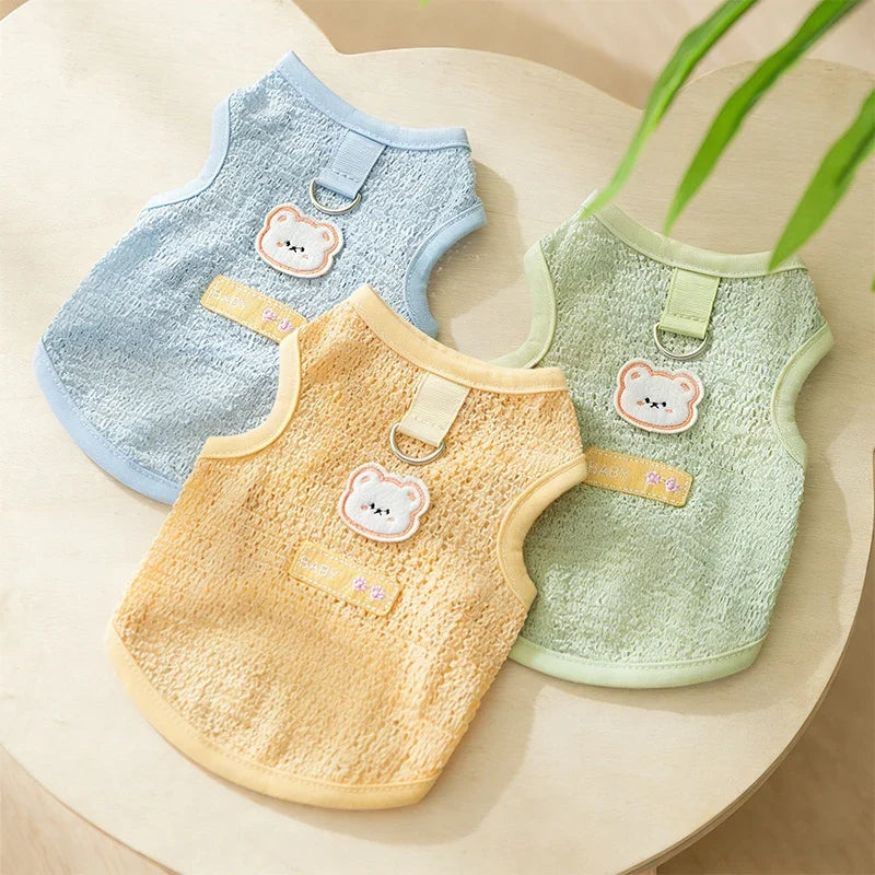Summer Dog Clothes Bear Print Dog Vest - MyPetDollar.com