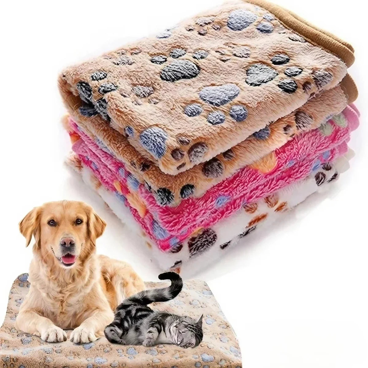 Multicolor Soft Fluffy Pet Blanket with Cute - MyPetDollar.com