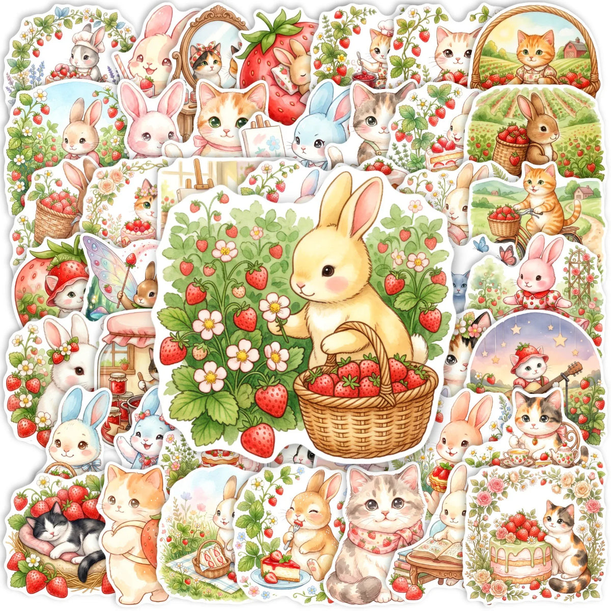 50-Pack Healing Strawberry Cat & Rabbit - MyPetDollar.com