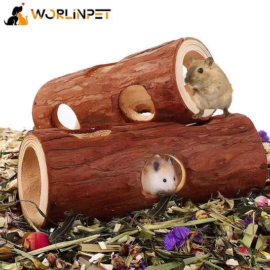 Wolinpet Natural Wooden Hamster Mouse Tunnel - MyPetDollar.com