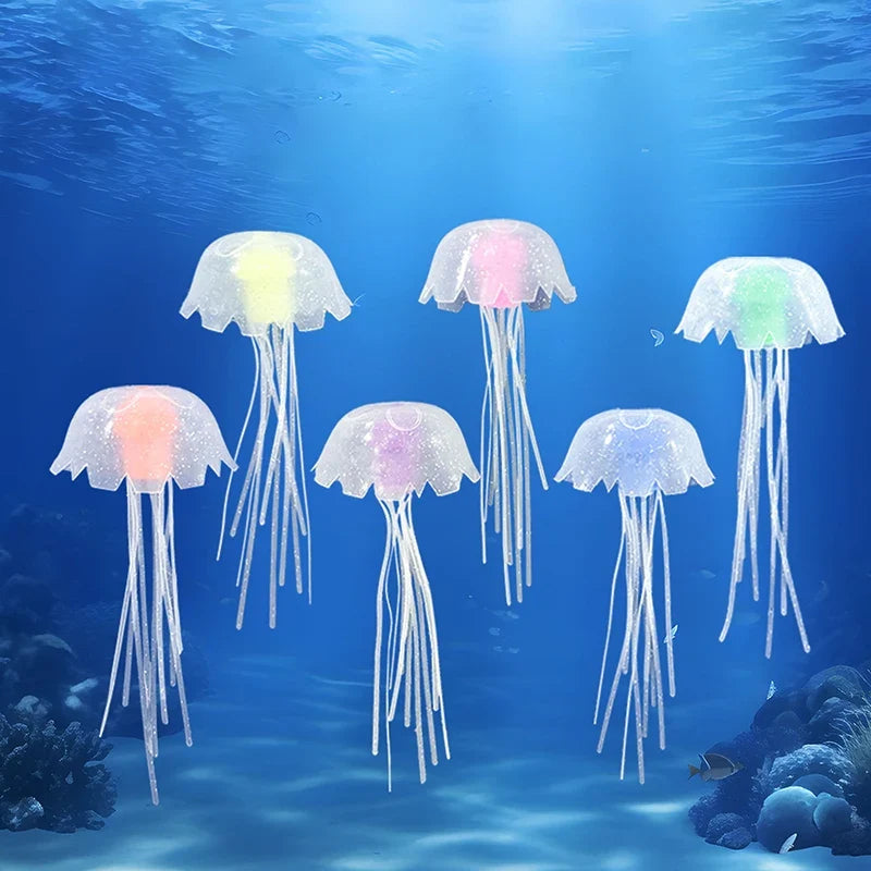 3Pcs Glowing Silicone Jellyfish Aquarium - MyPetDollar.com