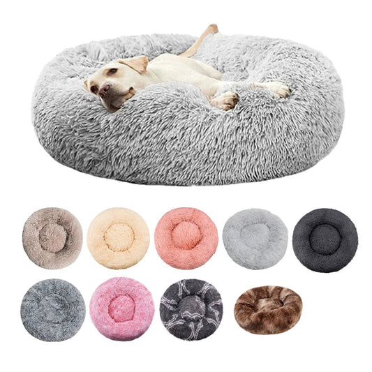 Round Dog Bed Winter Warm Cat Bed Plush - MyPetDollar.com