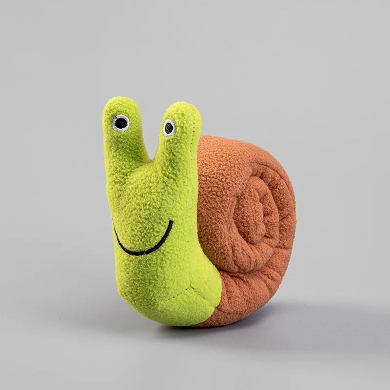 Snail Dog Snuffle Toy 2 in 1 Squeaky Soft Fleece Nose Work – 2 Colors