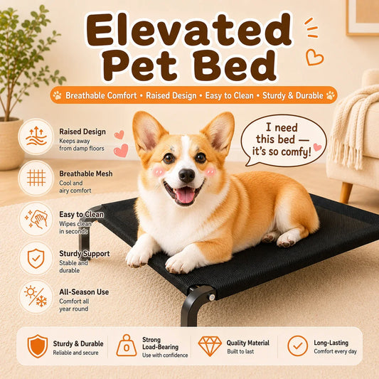 Elevated Pet Bed for Dogs, Washable Dog Bed - MyPetDollar.com
