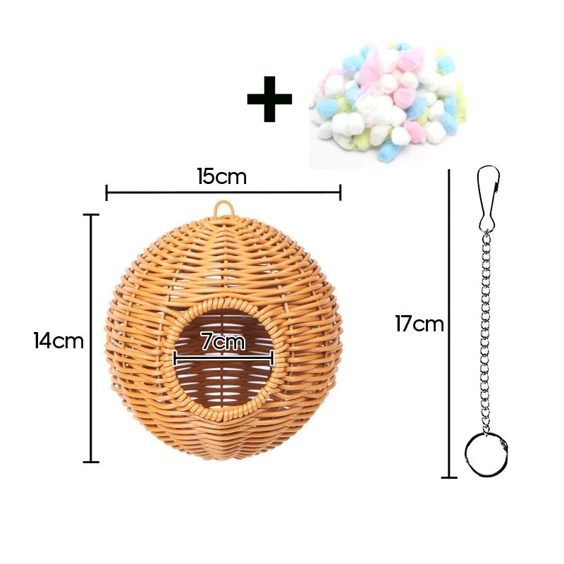 Bird Nest Fake Grass Handwoven Bird Cage - MyPetDollar.com