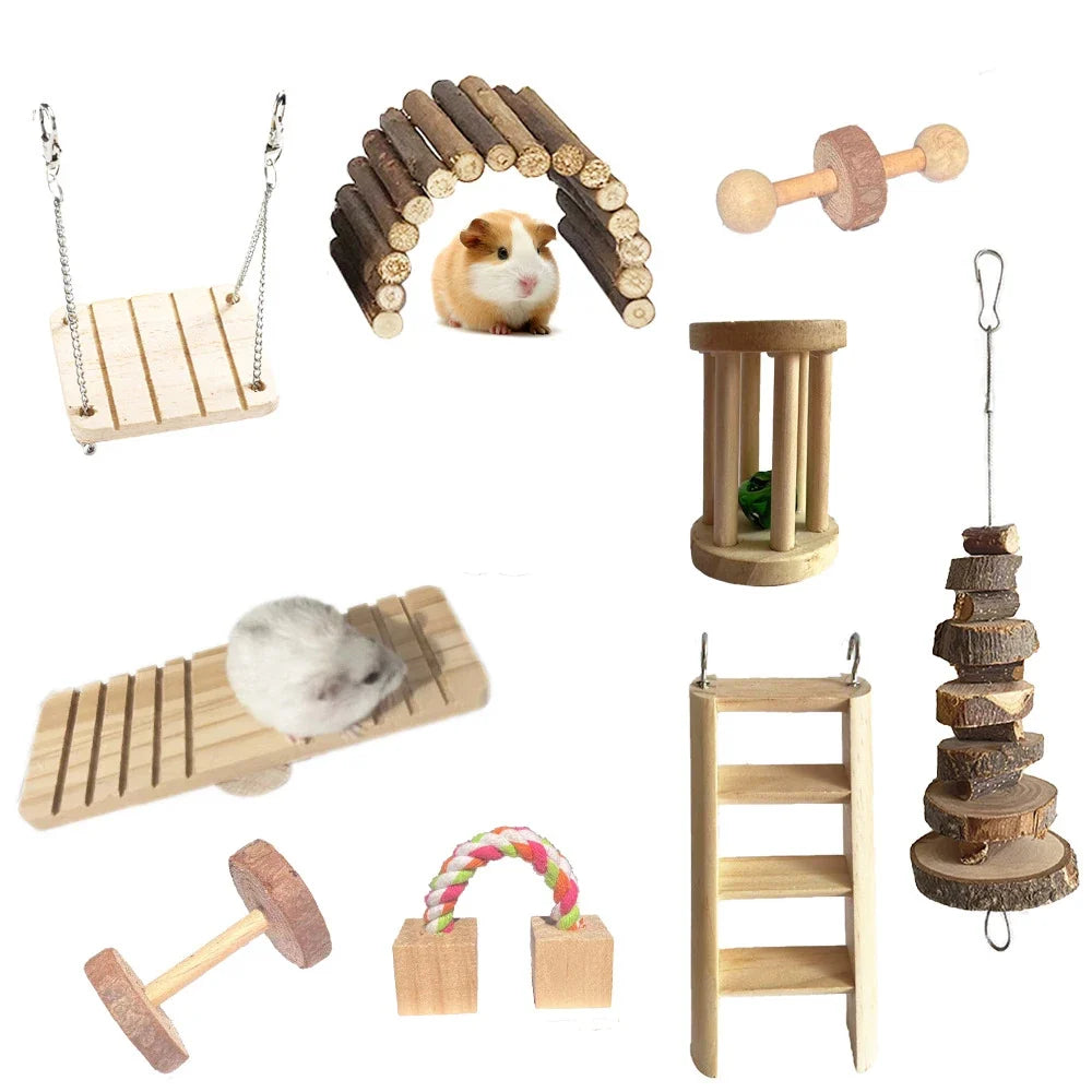 Cute Hamster Roller Toys Natural Wooden Pine - MyPetDollar.com