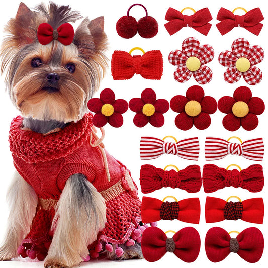 20PCS Handmade Dog Bows for Pet Supplies - MyPetDollar.com