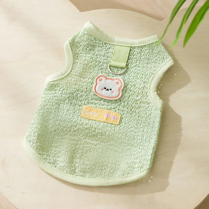 Summer Dog Clothes Bear Print Dog Vest - MyPetDollar.com