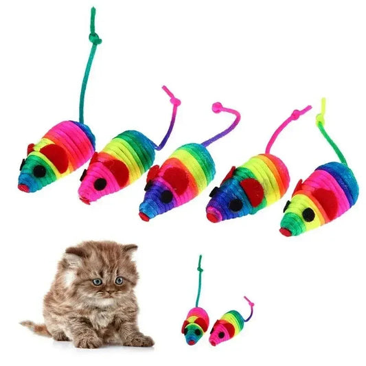 5Pcs Cat Toys Plush False Mouse Colorful - MyPetDollar.com