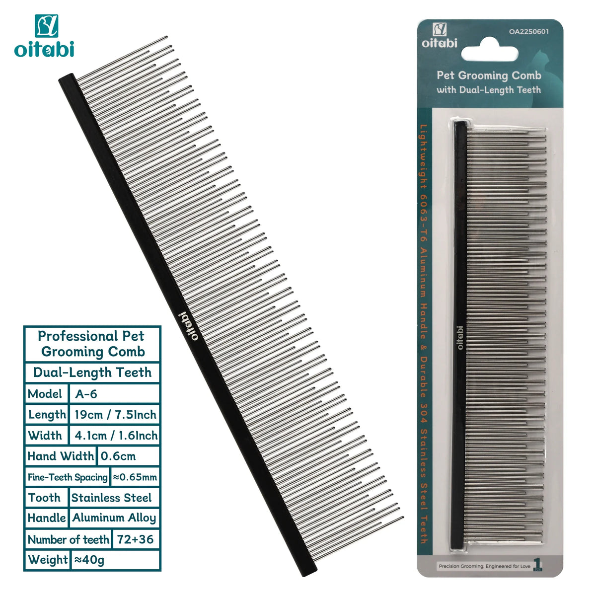 Oitabi Cat Carding Dual-Length Comb for - MyPetDollar.com