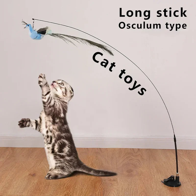 Funny Simulation Bird Cat Toy Feather with - MyPetDollar.com