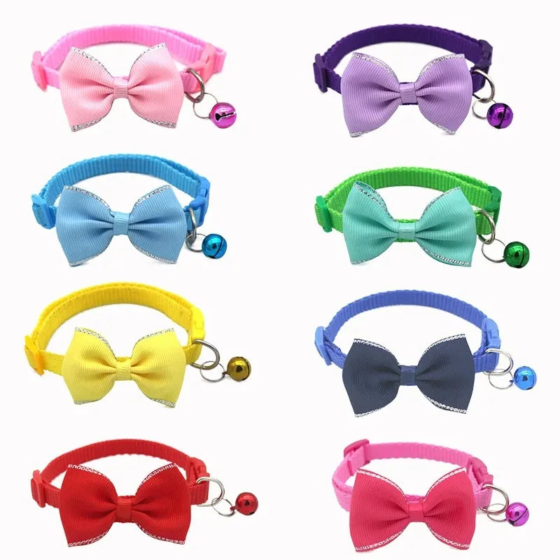 Cat Collar Solid Color Bowknot Puppy - MyPetDollar.com