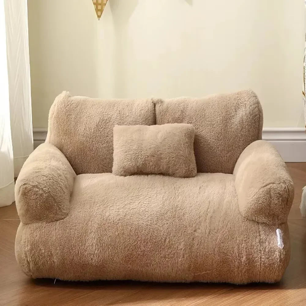 Ultra Soft Fluffy Pet Sofa Bed Cushion for Small Medium Dogs, Non-Slip