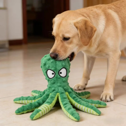Plush Octopus Pet Toy Squeaky Interactive - MyPetDollar.com