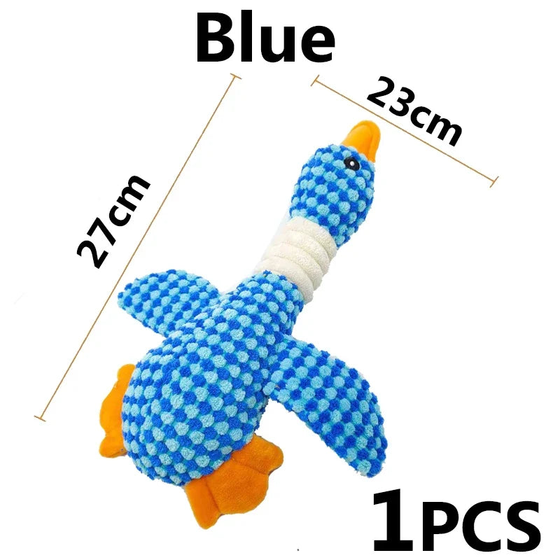 Plush Yellow Duck Dog Toys for Aggressive Chewers Cats Chew Squeak