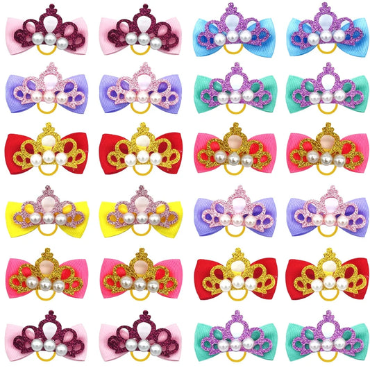 50/100pcs Crown Style Pet Puppy Cat Dog Hair - MyPetDollar.com