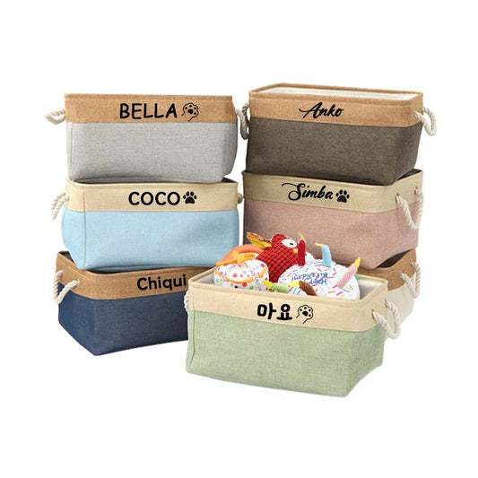 Personalized Dog Toy Basket Free Print Name - MyPetDollar.com