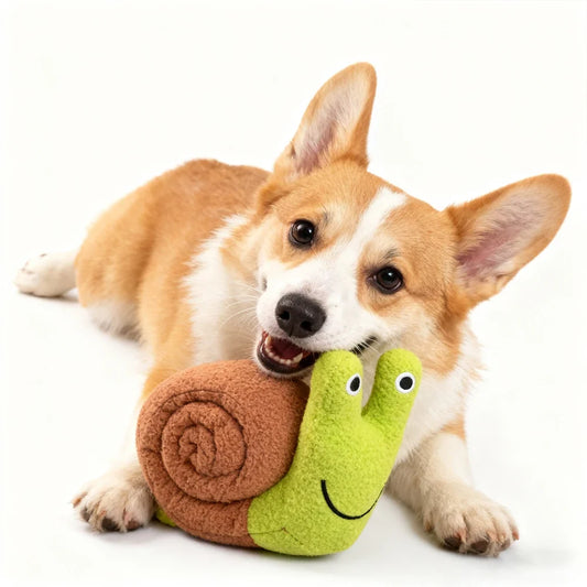 Puppy Soft Stuffed Snail Plush Chew Toy - MyPetDollar.com