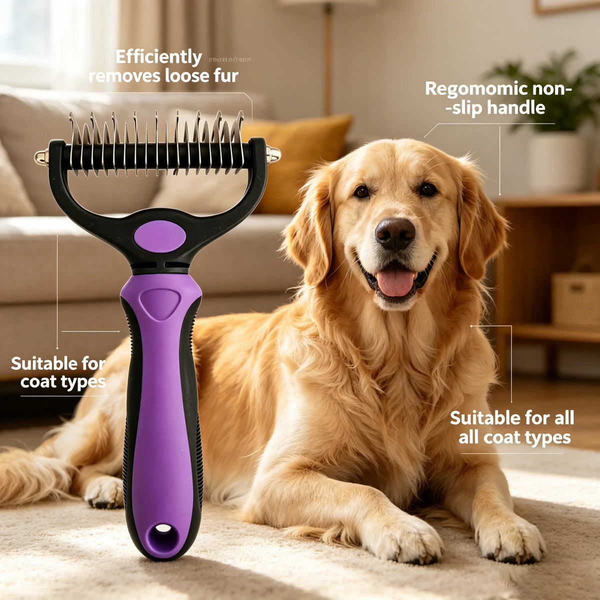 Pet Knot Comb, Dog Hair Removal Comb, 2-in-1 - MyPetDollar.com