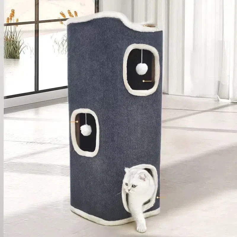 3-Tiers Cat Bed Winter Pet House Covered - MyPetDollar.com