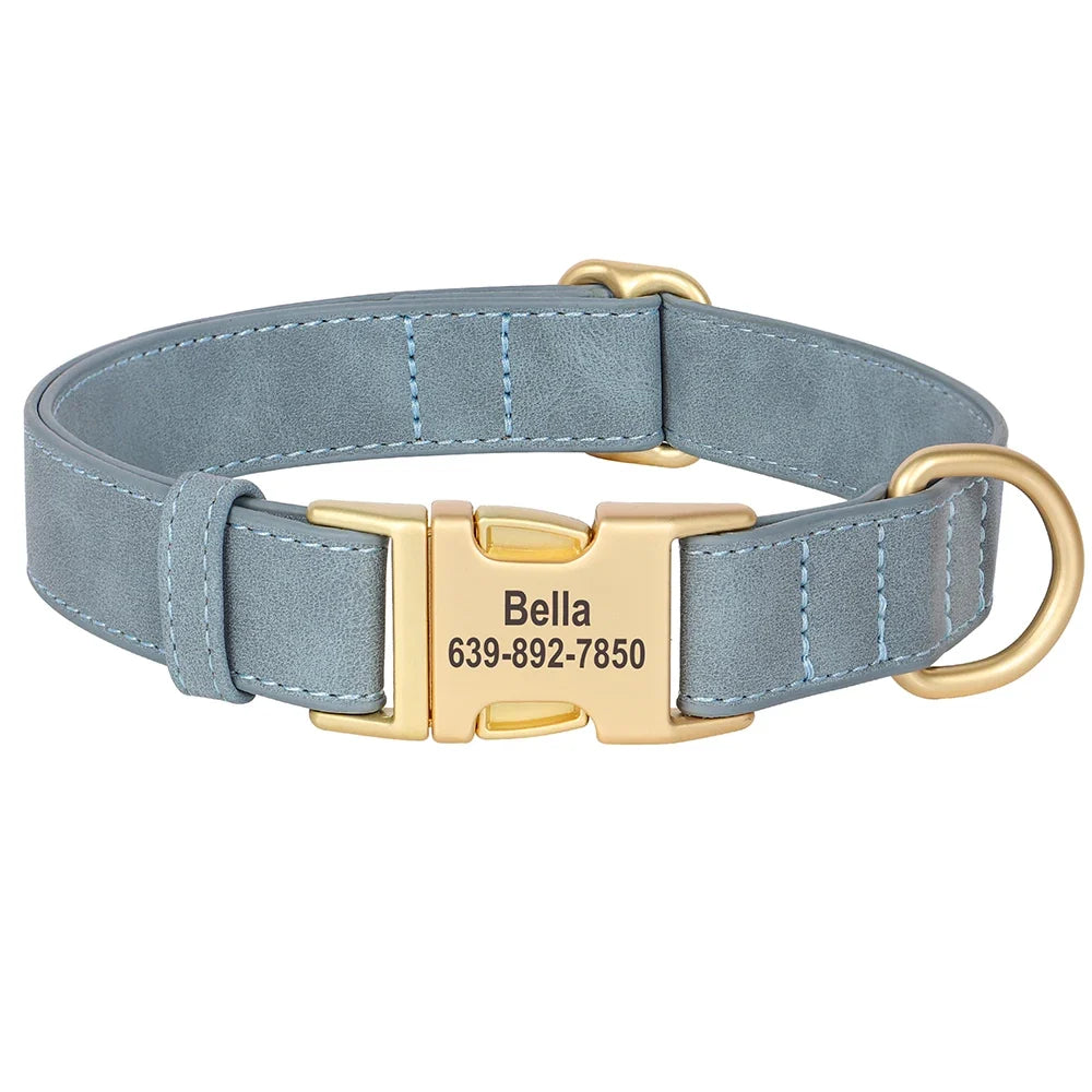 Personalized PU Leather Dog Collar Free - MyPetDollar.com