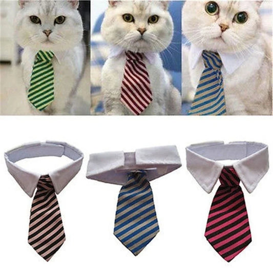 2023 Dog Cat Grooming Cat Striped Bow Tie - MyPetDollar.com