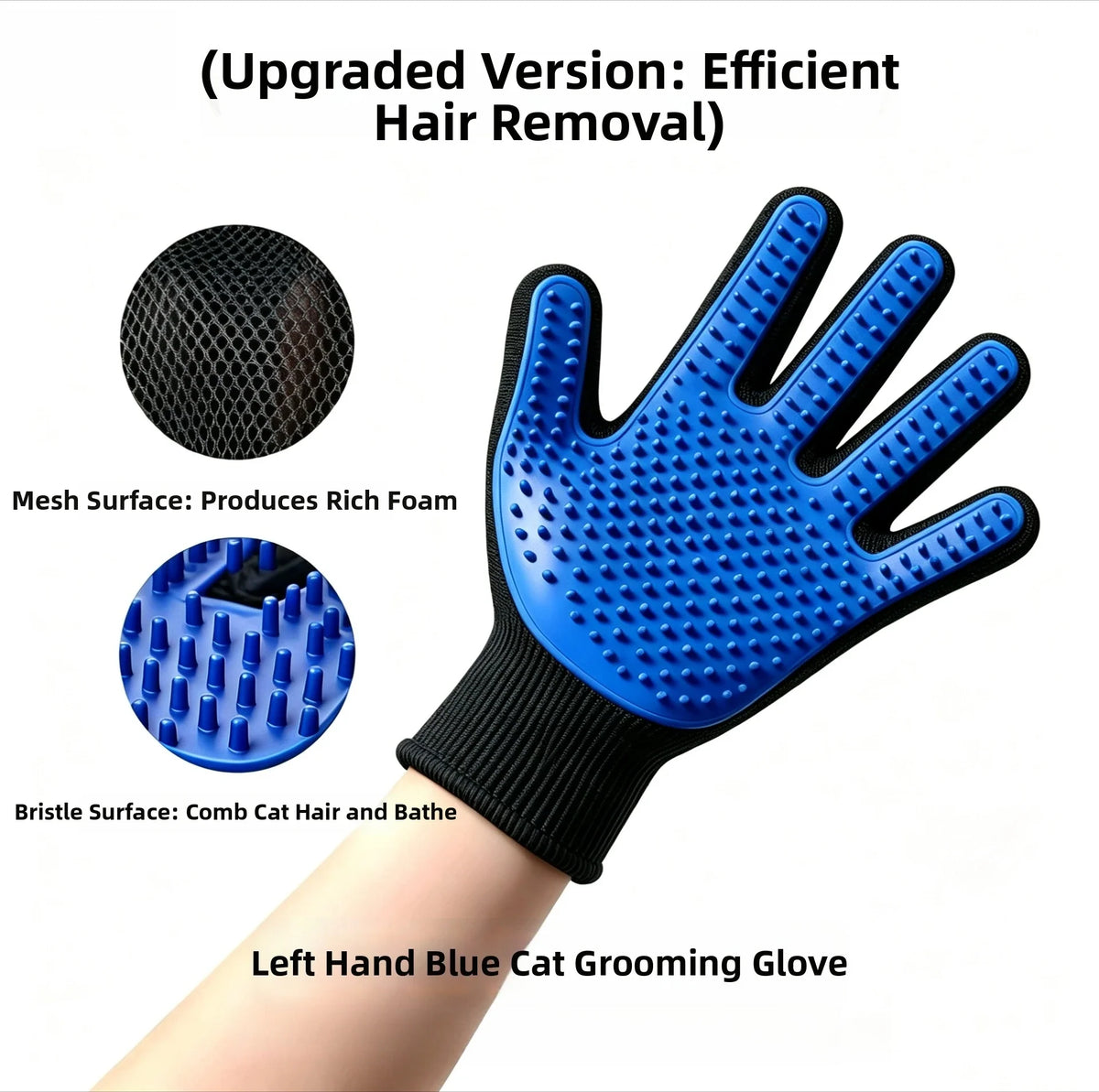 Pet Grooming Glove, Massage Hair Remover Mitt Brush