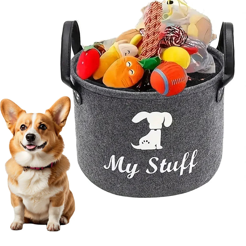 Felt Pet Toy Box Pet Toy Storage Basket Dog - MyPetDollar.com