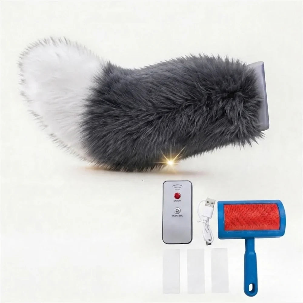 Fluffy Motorcycle Tail Decoration Vehicle Plush Car Moving