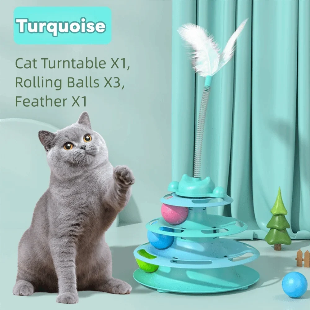 Interactive Fun Puzzle Game 3 Layer Cat Tower Physical Exerciser