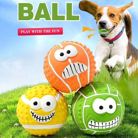 Smiley Face Latex Squeaky Toy - Pet Chew - MyPetDollar.com