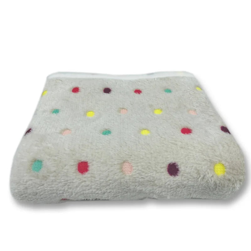 Coral Fleece Pet Blanket Warm Paw Print Dog - MyPetDollar.com