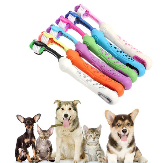 Three Sided Pet Toothbrush Multi-angle - MyPetDollar.com
