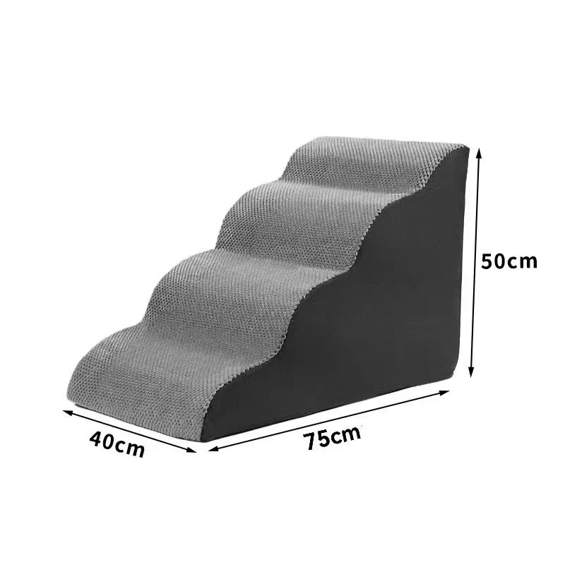 Non-Slip 4-Step Curved Dog Ramp