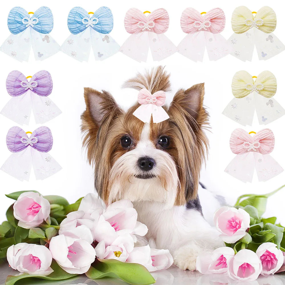 10PCS Lace Bows For Small Dogs and Cats - MyPetDollar.com