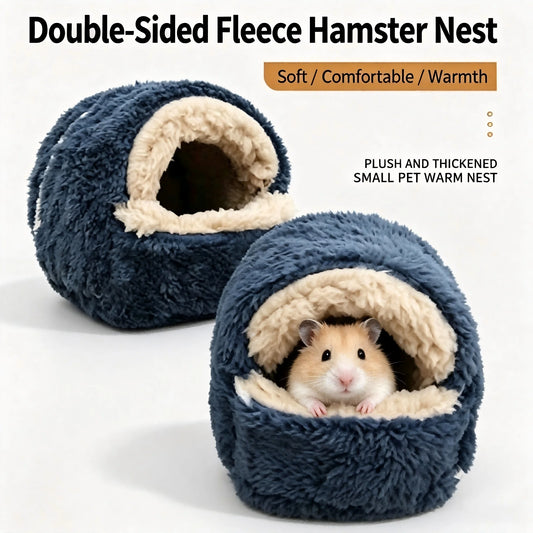 Double‑Sided Lamb Fleece Hamster Nest Winter - MyPetDollar.com