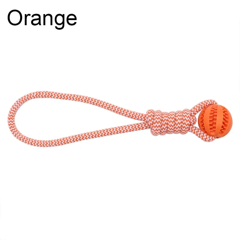 Pet Tooth Cleaning Pet Ball Toy with Rope - MyPetDollar.com
