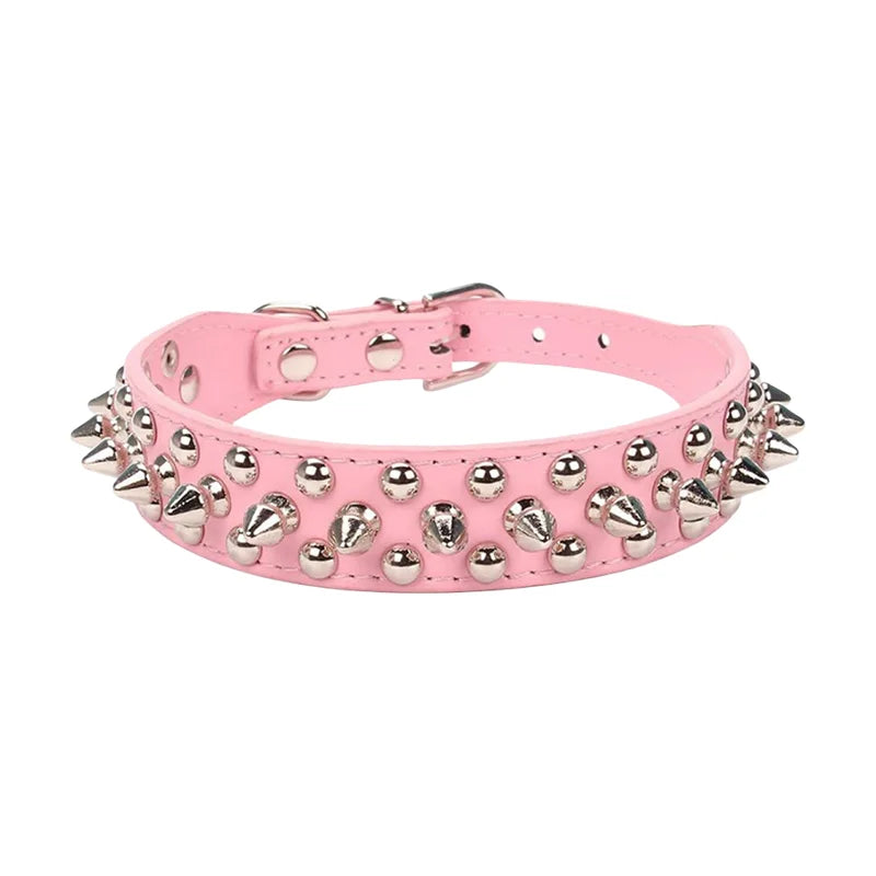 Pet Anti-chew Collar, Studded Dog Collar for Medium Large Punk