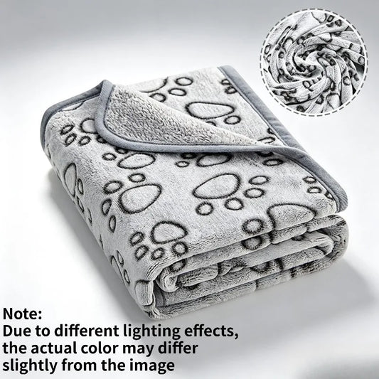 1PC Paw Print Pet Blanket Soft Warm Washable - MyPetDollar.com