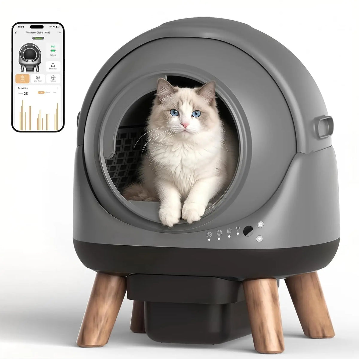 55l Self Cleaning Cat Litter Box,odor – 3 Colors
