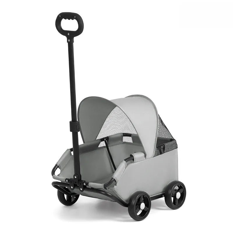 Foldable Portable Pet Stroller Manual Push Pull Small