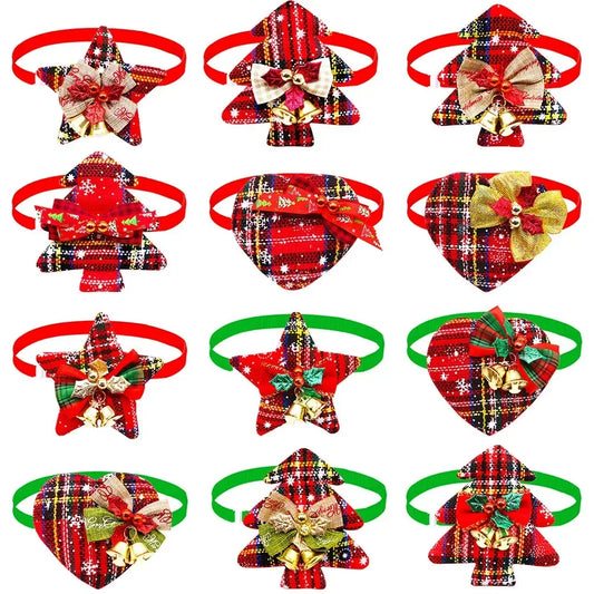 50PCS Christmas Supplies Dog Bow Tie With - MyPetDollar.com