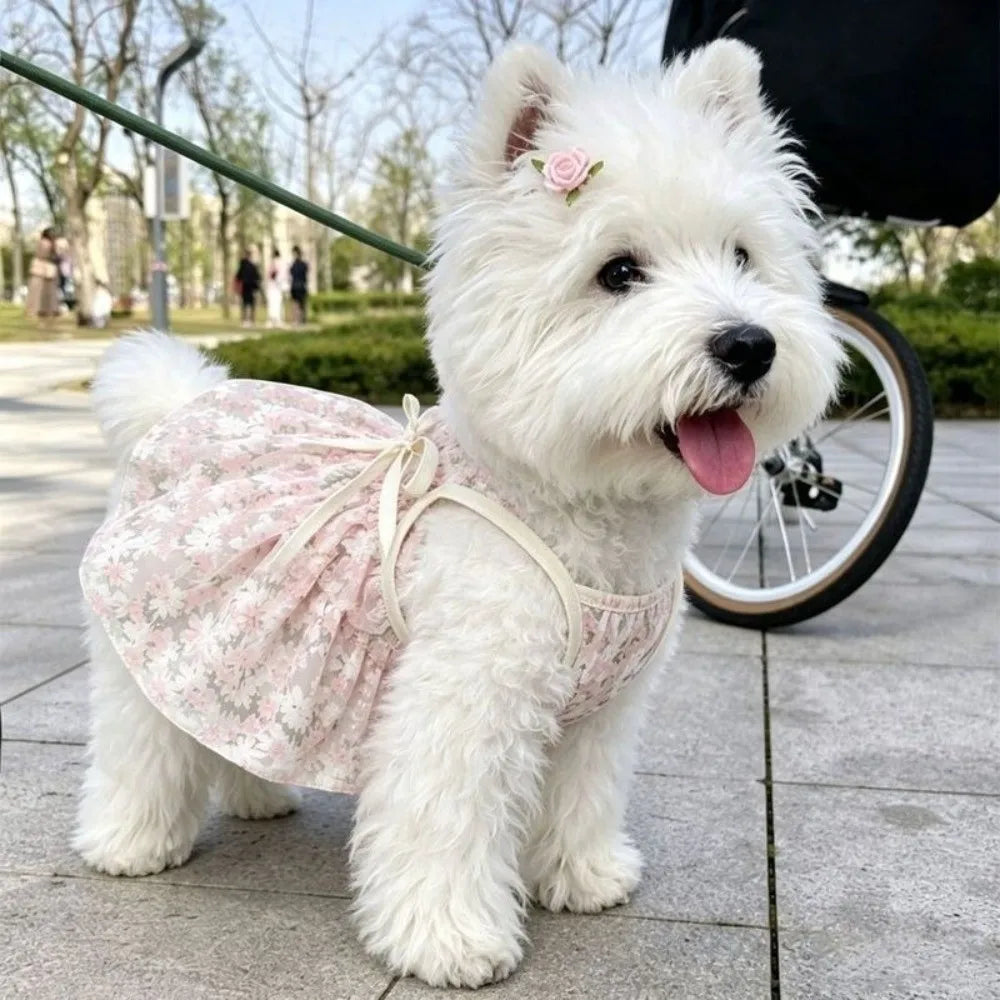 Cute Floral Print Pet Princess Dress - MyPetDollar.com