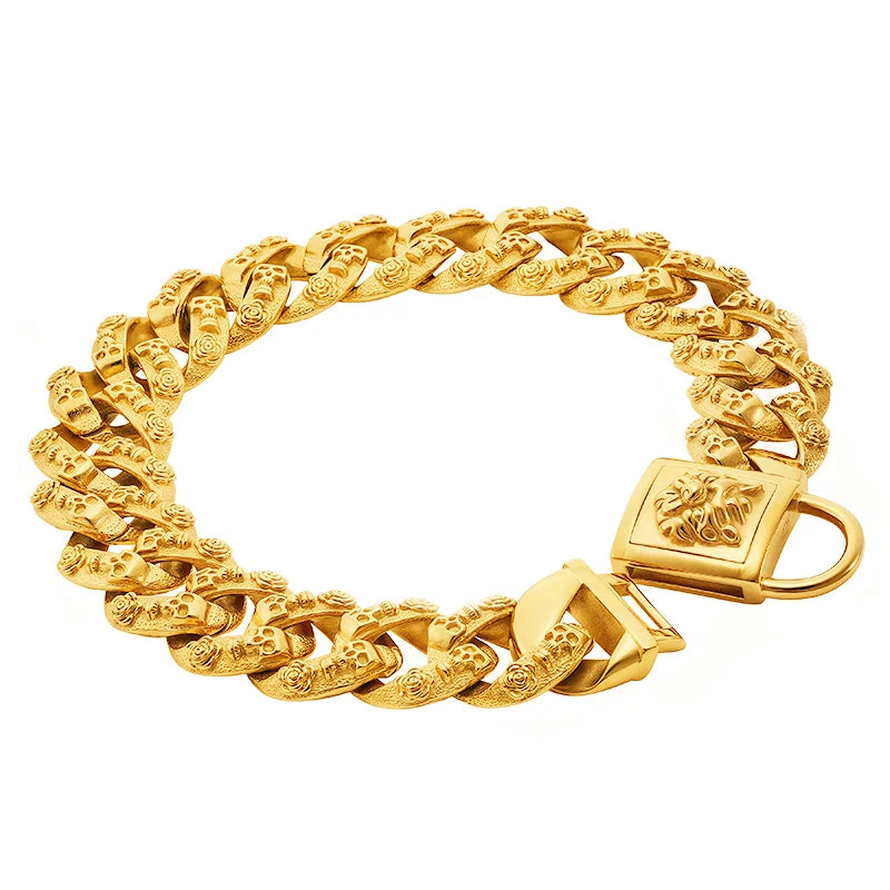 Metal Collar for Large Dog Gold Silver Pet - MyPetDollar.com